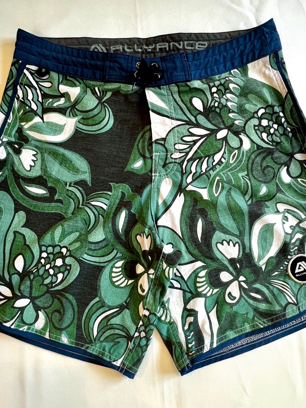 Allyance Men’s Boardshorts, Green / Blue, Size 32
